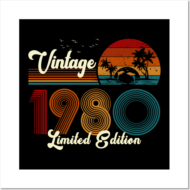 Vintage 1980 Shirt Limited Edition 40th Birthday Gift Wall Art by Damsin